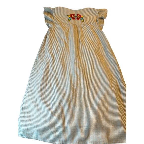 THML Gray and White Striped Dress with Floral Embroidery - Size S - Picture 14 of 14